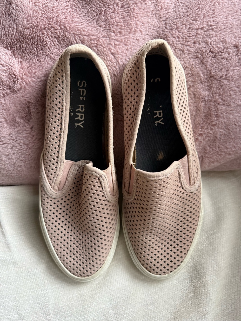 Sperry Dusty Rose Perforated Slip-On Sneakers | Size 5.5